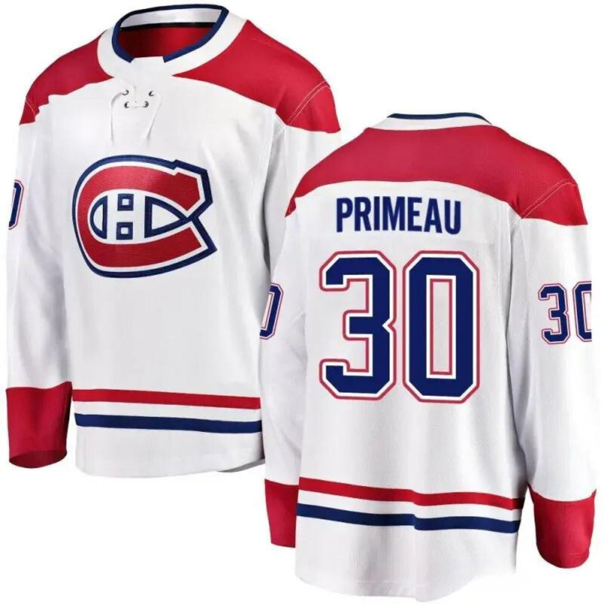 Cayden Primeau Montreal Canadiens 30 Jersey product image 2, provided for visual reference and product detail review