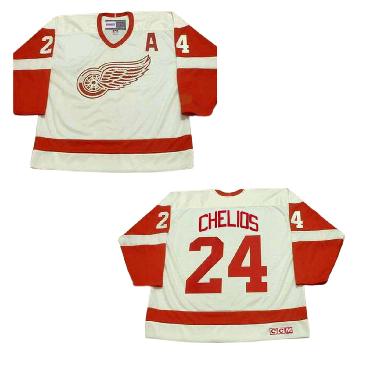 Chris Chelios Red Wings 24 Jersey product image 1, provided for visual reference and product detail review