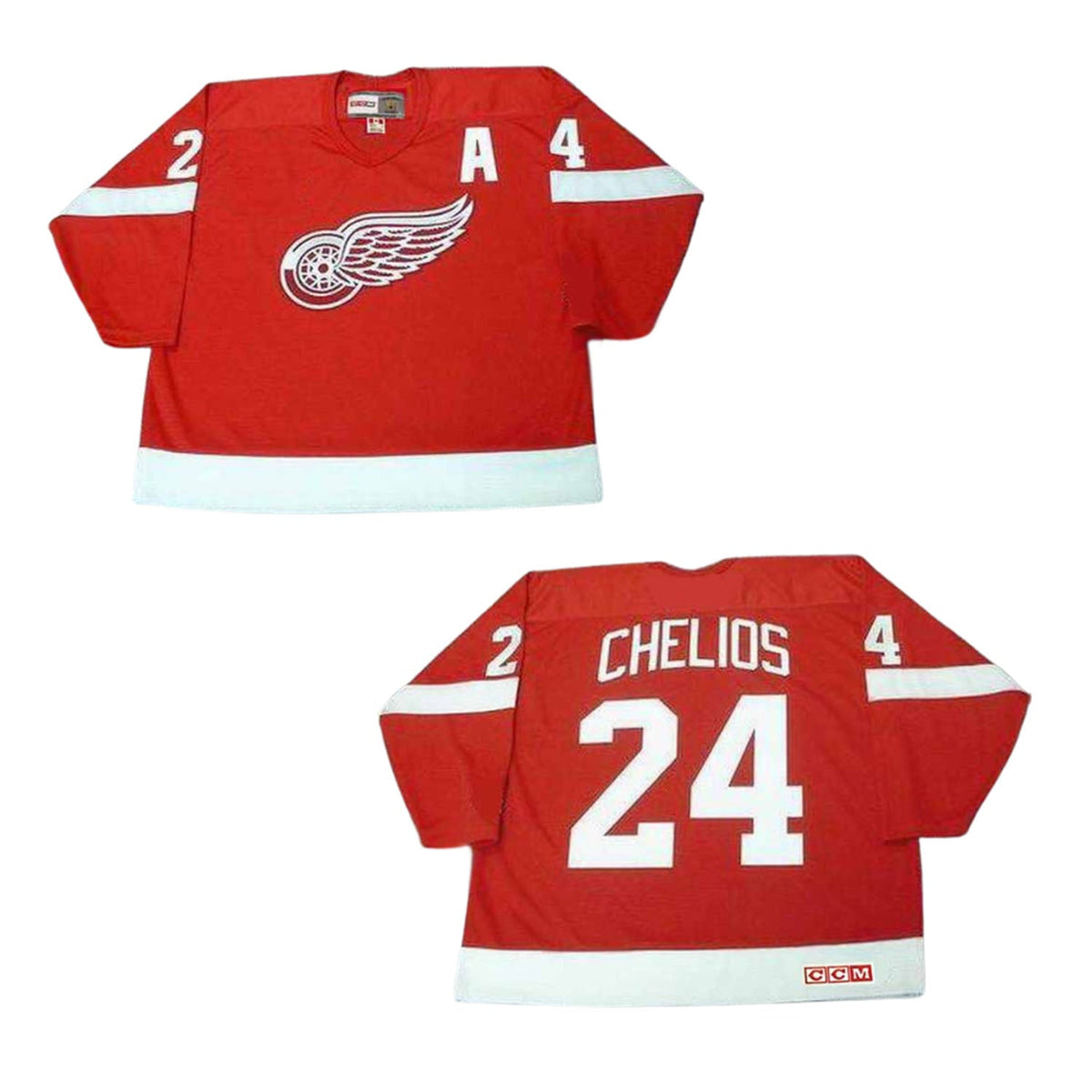 Chris Chelios Red Wings 24 Jersey product image 2, provided for visual reference and product detail review