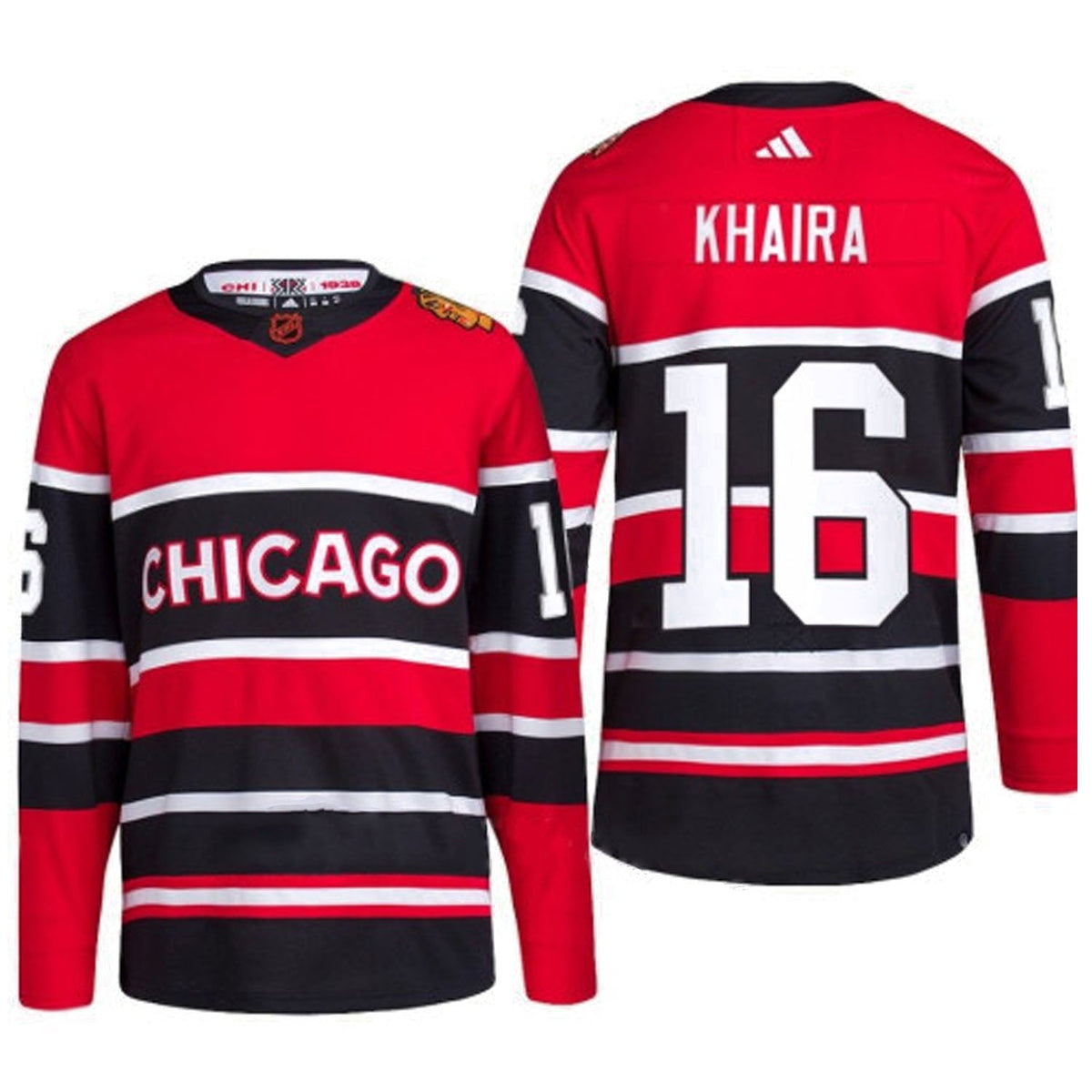 Jujhar Khaira Chicago Blackhawks 16 Jersey product image 1, provided for visual reference and product detail review