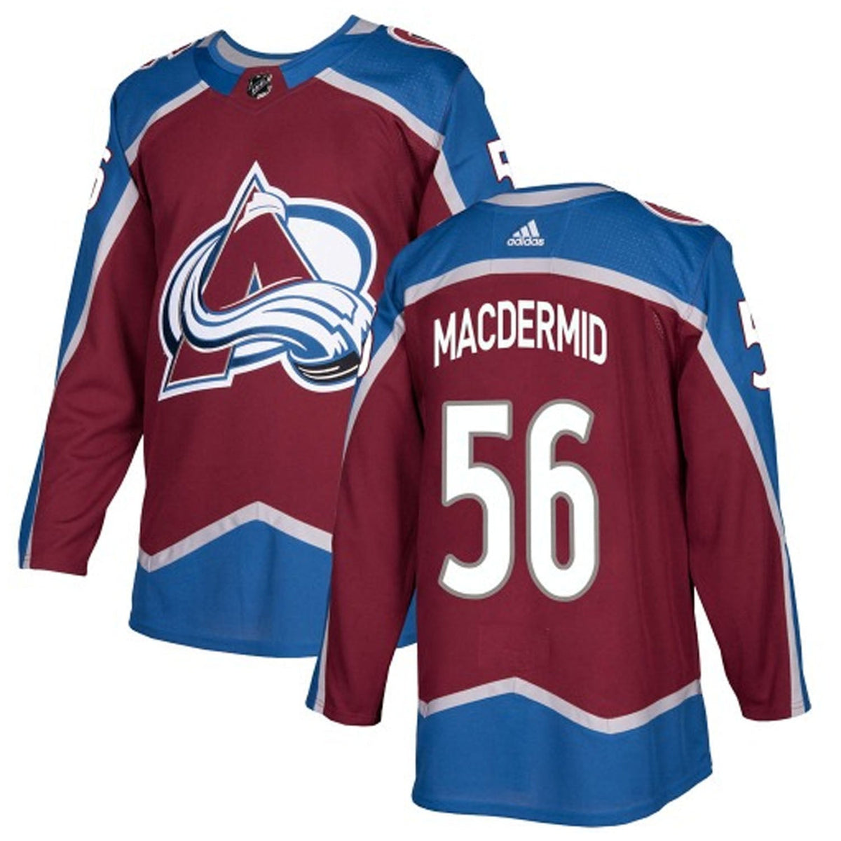 Kurtis MacDermid Colorado Avalanche 56 Jersey product image 1, provided for visual reference and product detail review