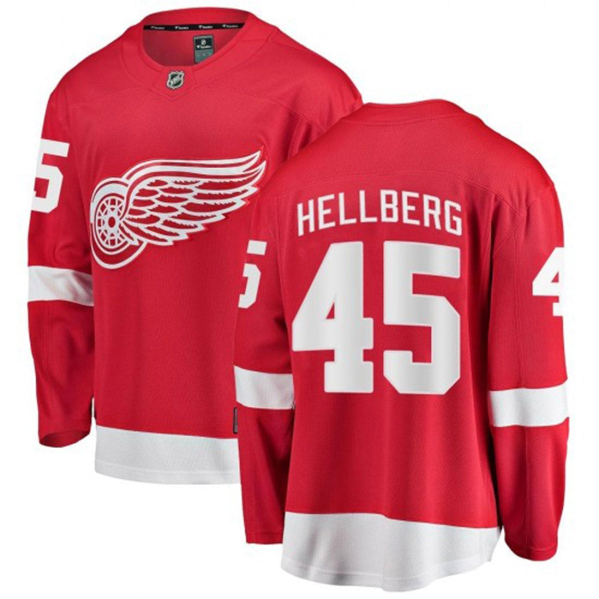 Magnus Hellberg Detroit Red Wings 45 Jersey product image 1, provided for visual reference and product detail review