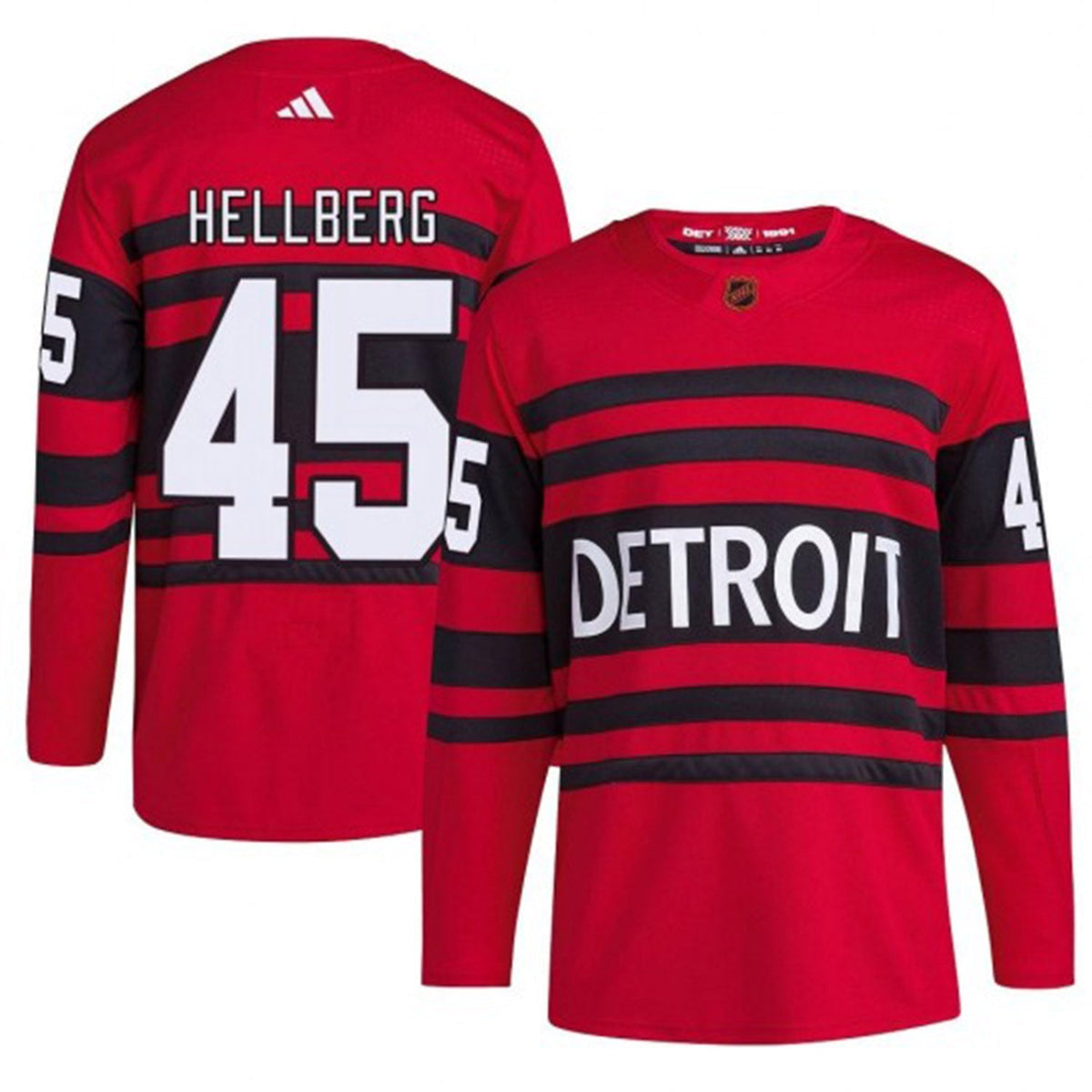 Magnus Hellberg Detroit Red Wings 45 Jersey product image 2, provided for visual reference and product detail review