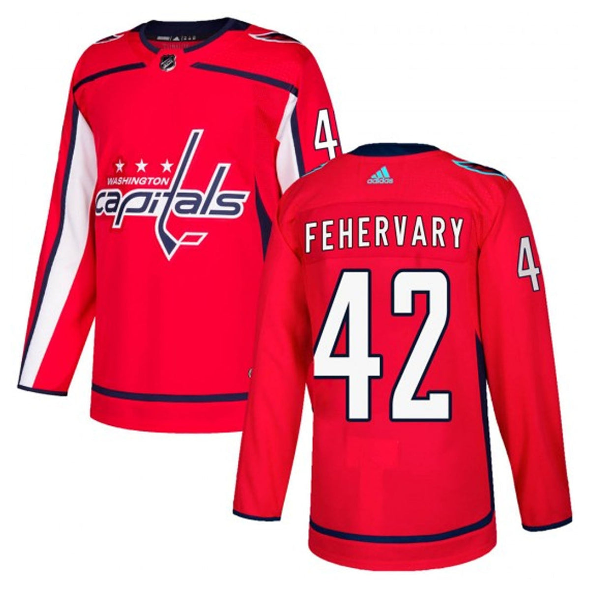 Martin Fehervary Washington Capitals 42 Jersey product image 2, provided for visual reference and product detail review