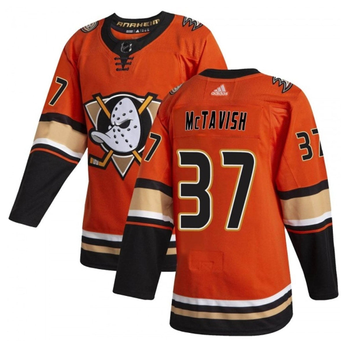 Mason McTavish Anaheim Ducks 37 Jersey product image 5, provided for visual reference and product detail review