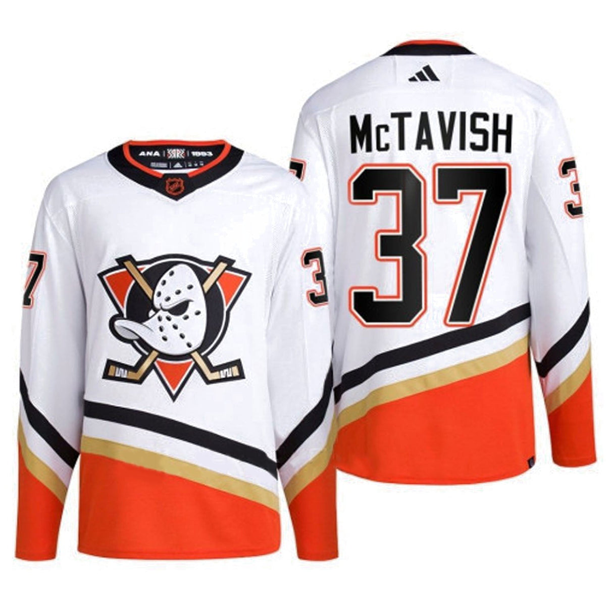 Mason McTavish Anaheim Ducks 37 Jersey product image 4, provided for visual reference and product detail review