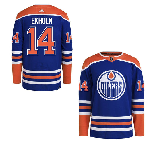 Mattias Ekholm Edmonton Oilers 14 Jersey product image 1, provided for visual reference and product detail review