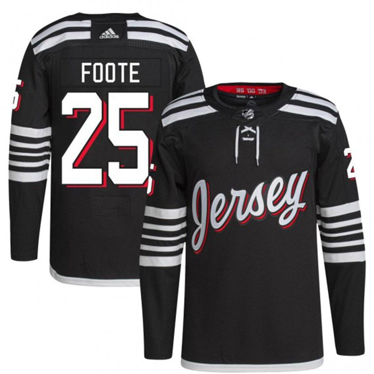 Nolan Foote New Jersey Devils 25 Jersey product image 5, provided for visual reference and product detail review