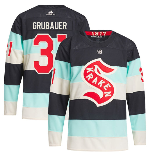 Philipp Grubauer Seattle Kraken Winter Classic 31 Jersey product image 1, provided for visual reference and product detail