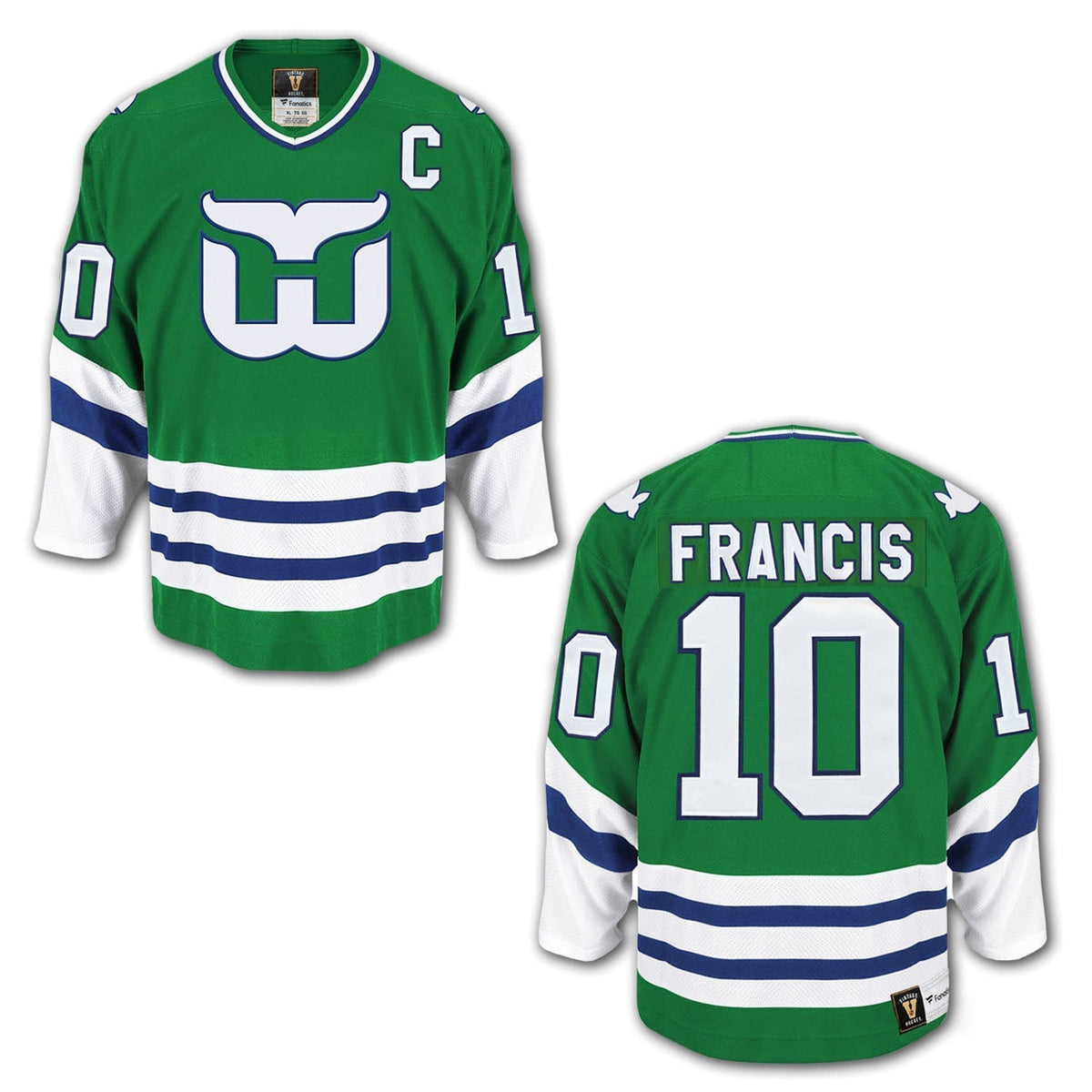 Ron Francis Hartford Whalers 10 Jersey product image 3, provided for visual reference and product detail review