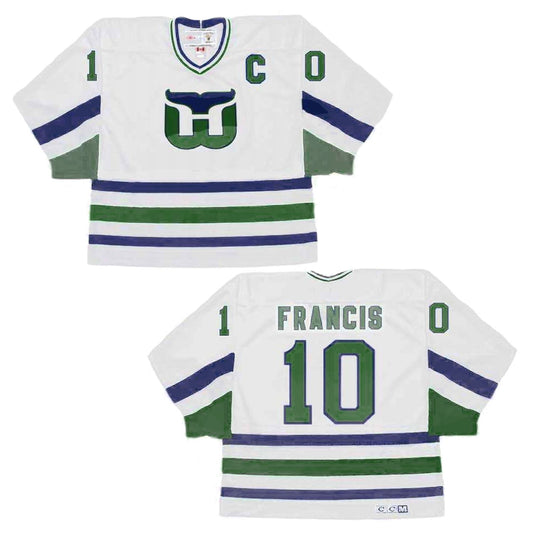 Ron Francis Hartford Whalers 10 Jersey product image 1, provided for visual reference and product detail review