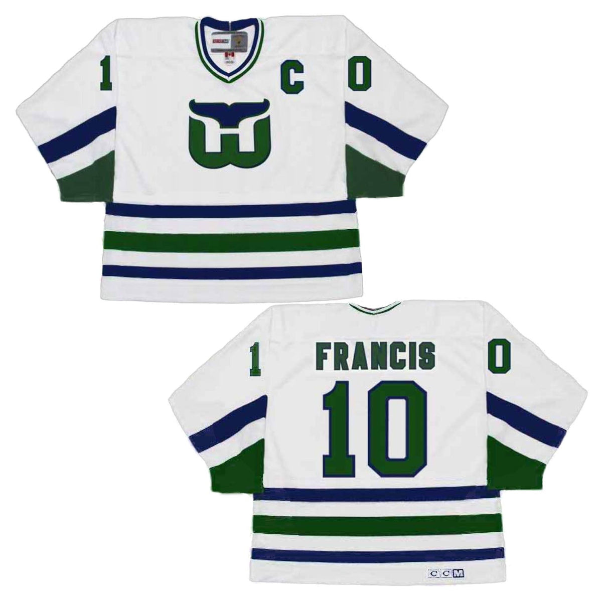 Ron Francis Hartford Whalers 10 Jersey product image 4, provided for visual reference and product detail review