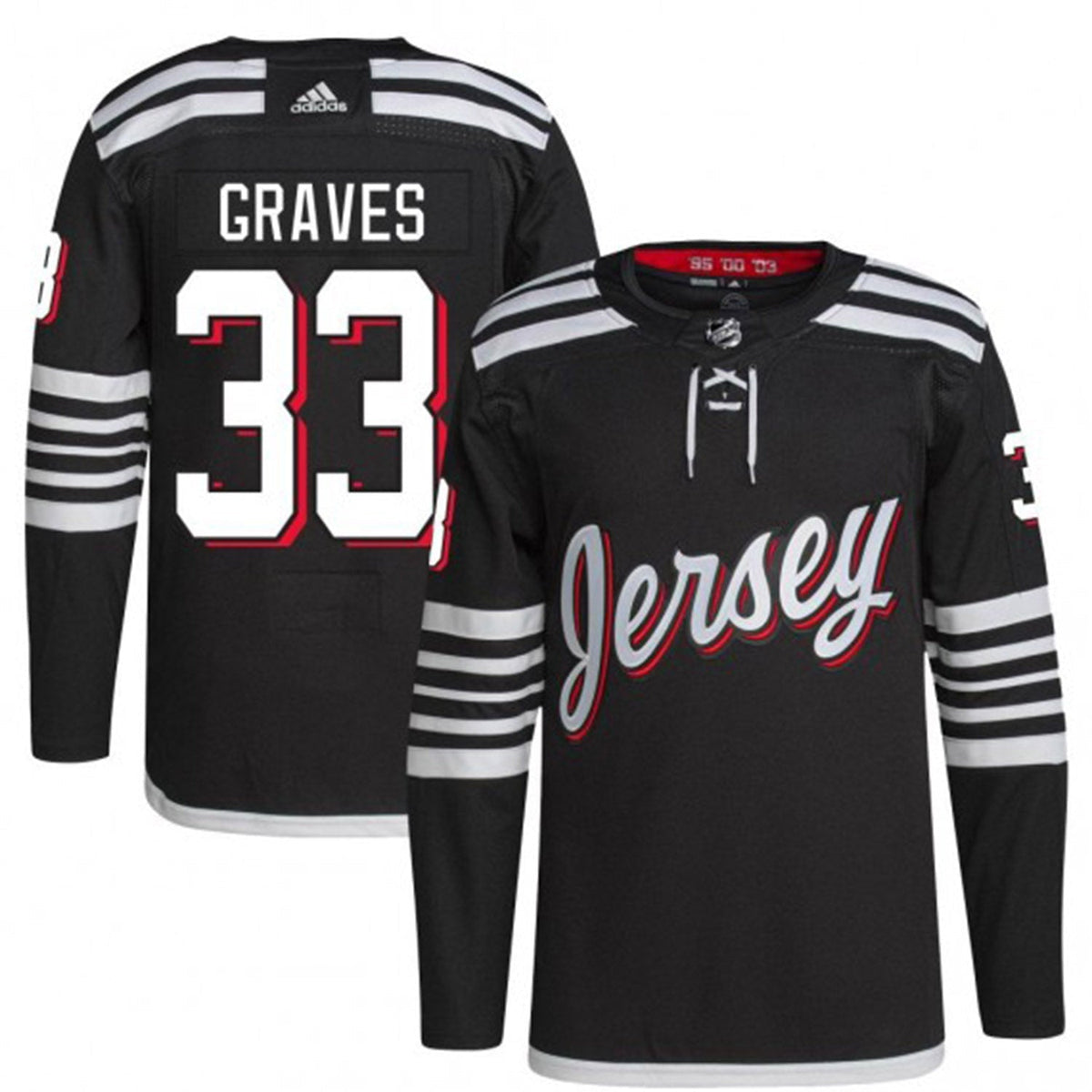 Ryan Graves New Jersey Devils 33 Jersey product image 5, provided for visual reference and product detail review