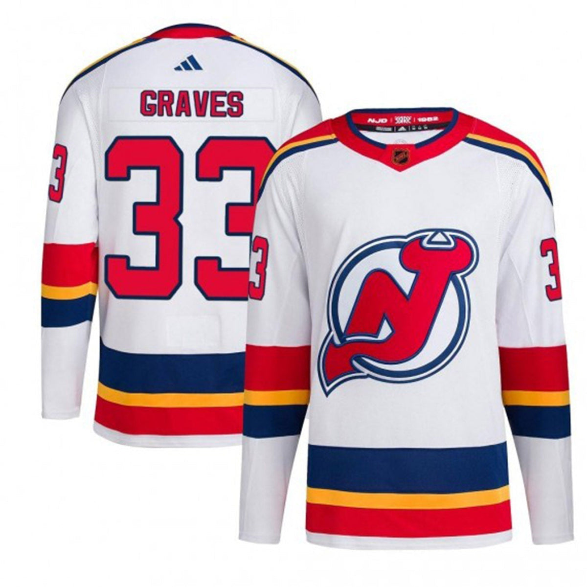 Ryan Graves New Jersey Devils 33 Jersey product image 2, provided for visual reference and product detail review