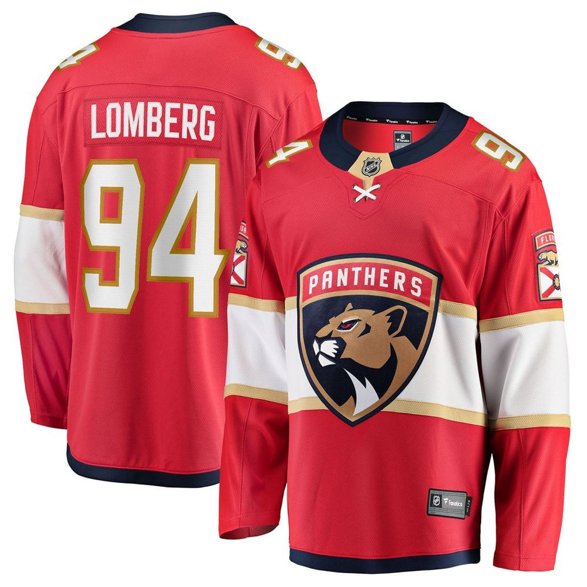 Ryan Lomberg Florida Panthers 94 Jersey product image 2, provided for visual reference and product detail review