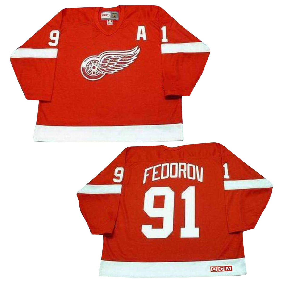 Sergei Federov Detroit Red Wings 91 Jersey product image 2, provided for visual reference and product detail review