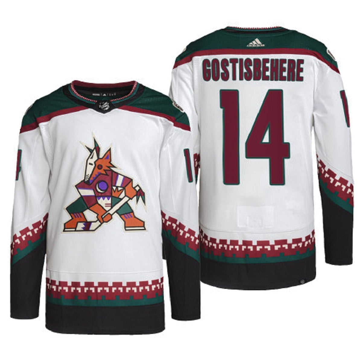 Shayne Gostisbehere Arizona Coyotes 14 Jersey product image 1, provided for visual reference and product detail review