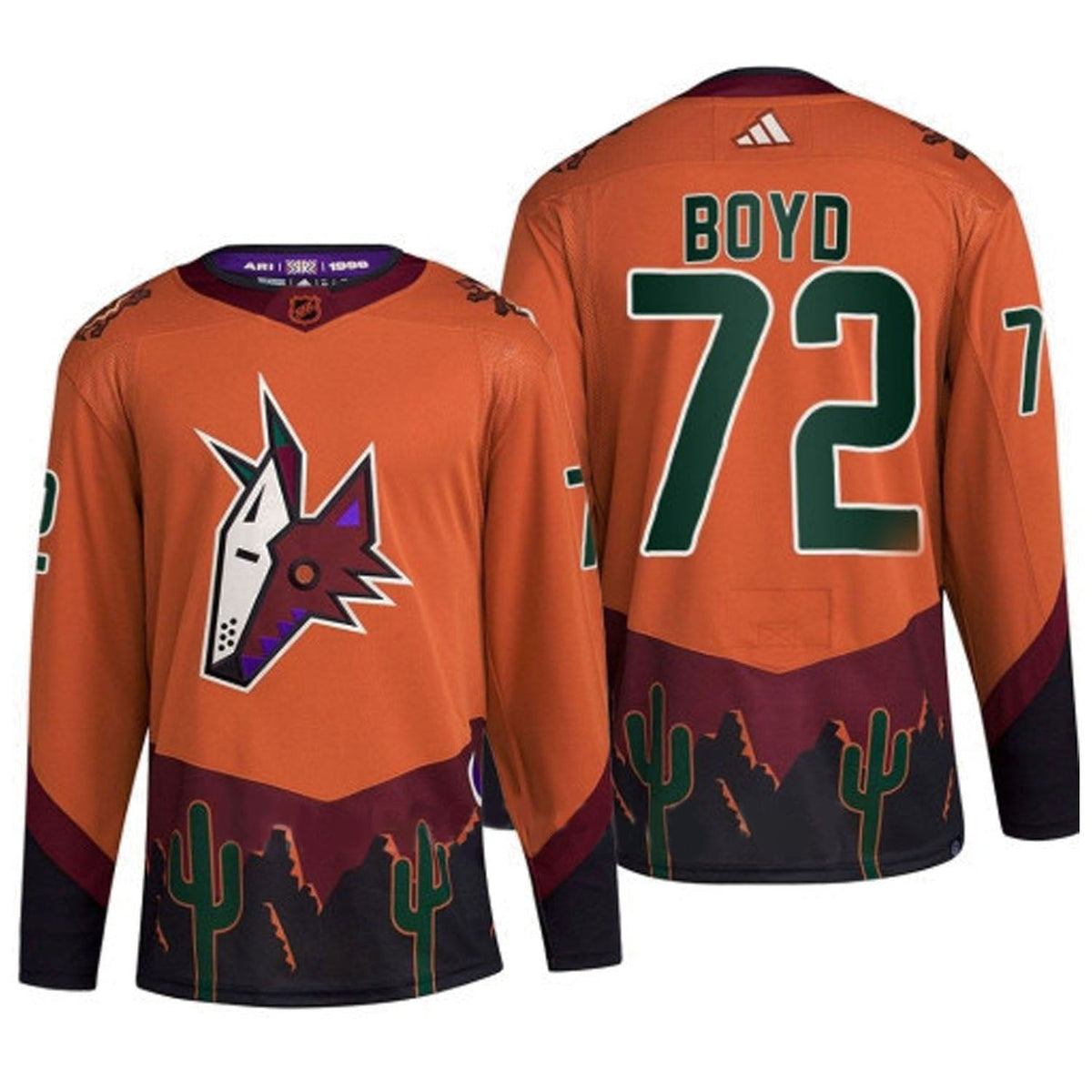 Travis Boyd Arizona Coyotes 72 Jersey product image 2, provided for visual reference and product detail review