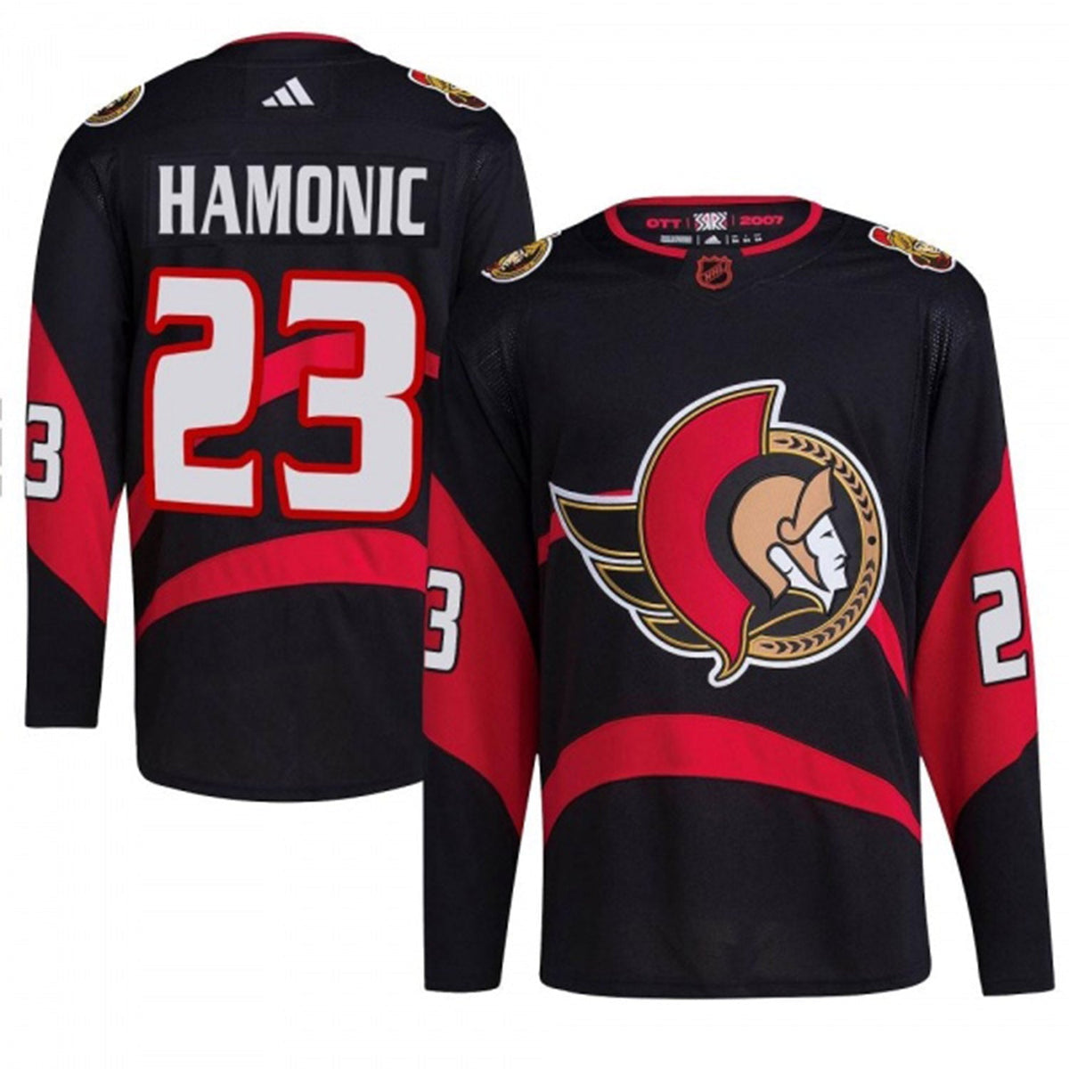 Travis Hamonic Chicago Blackhawks 23 Jersey product image 4, provided for visual reference and product detail review