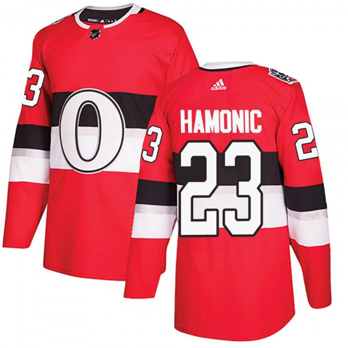 Travis Hamonic Chicago Blackhawks 23 Jersey product image 2, provided for visual reference and product detail review