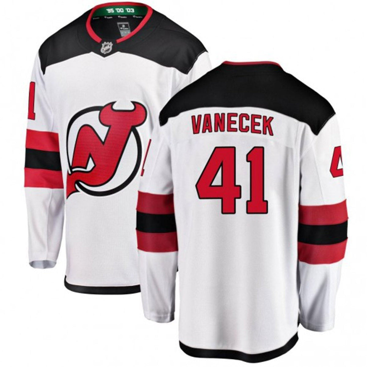 Vitek Vaneek New Jersey Devils 41 Jersey product image 3, provided for visual reference and product detail review
