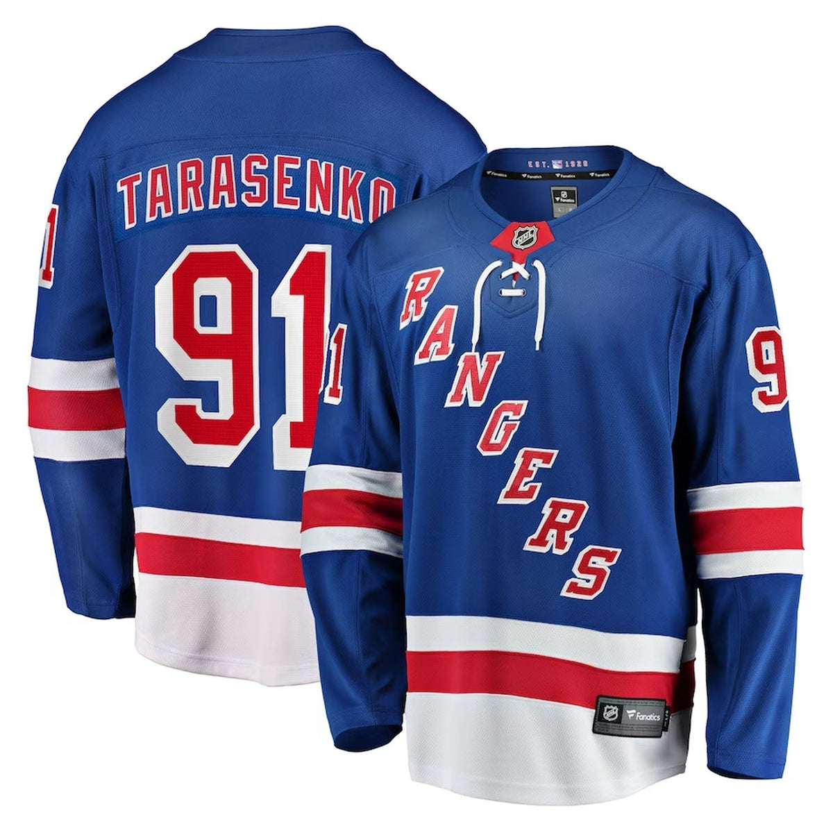 Vladimir Tarasenko New York Rangers 91 Jersey product image 1, provided for visual reference and product detail review