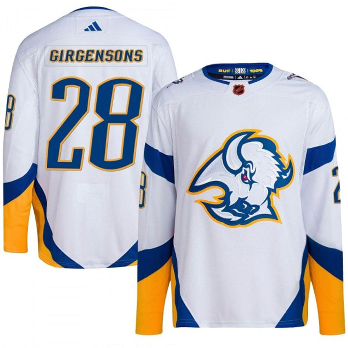 Zemgus Girgensons Buffalo Sabres 28 Jersey product image 4, provided for visual reference and product detail review