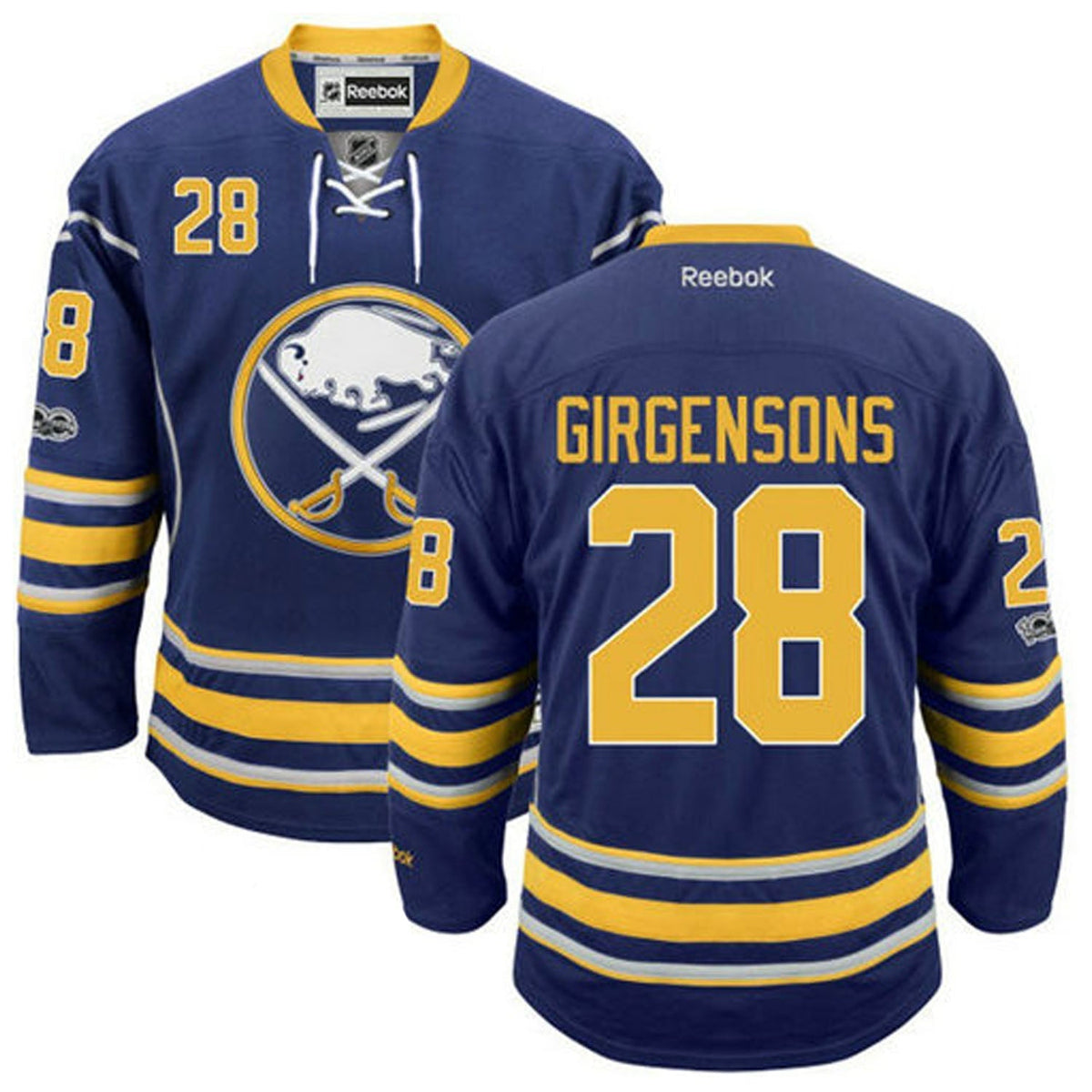Zemgus Girgensons Buffalo Sabres 28 Jersey product image 5, provided for visual reference and product detail review