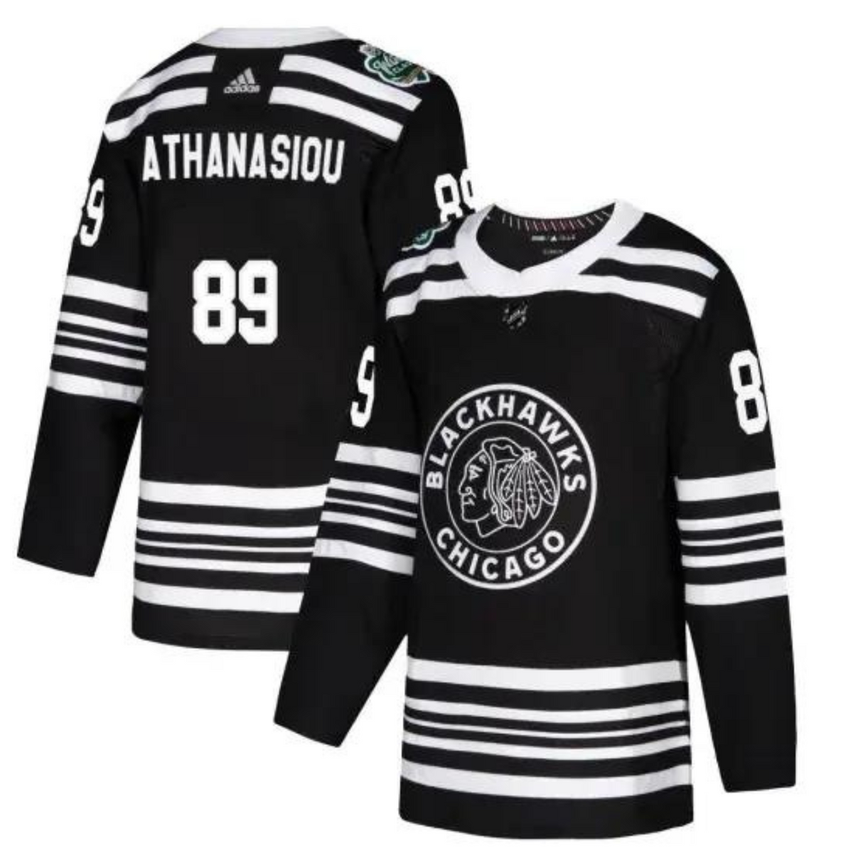 Andreas Athanasiou Chicago Blackhawks 89 Jersey product image 4, provided for visual reference and product detail review