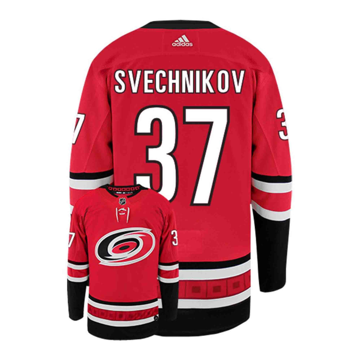 Andrei Svechnikov Carolina Hurricanes 37 Jersey product image 1, provided for visual reference and product detail review