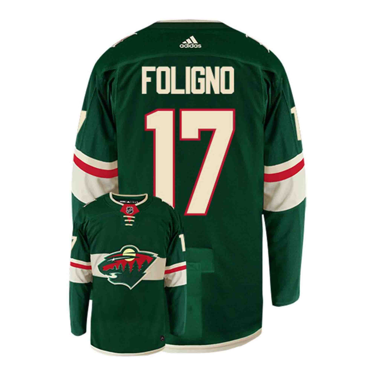 Marcus Foligno Minnesota Wild 17 Jersey product image 1, provided for visual reference and product detail review