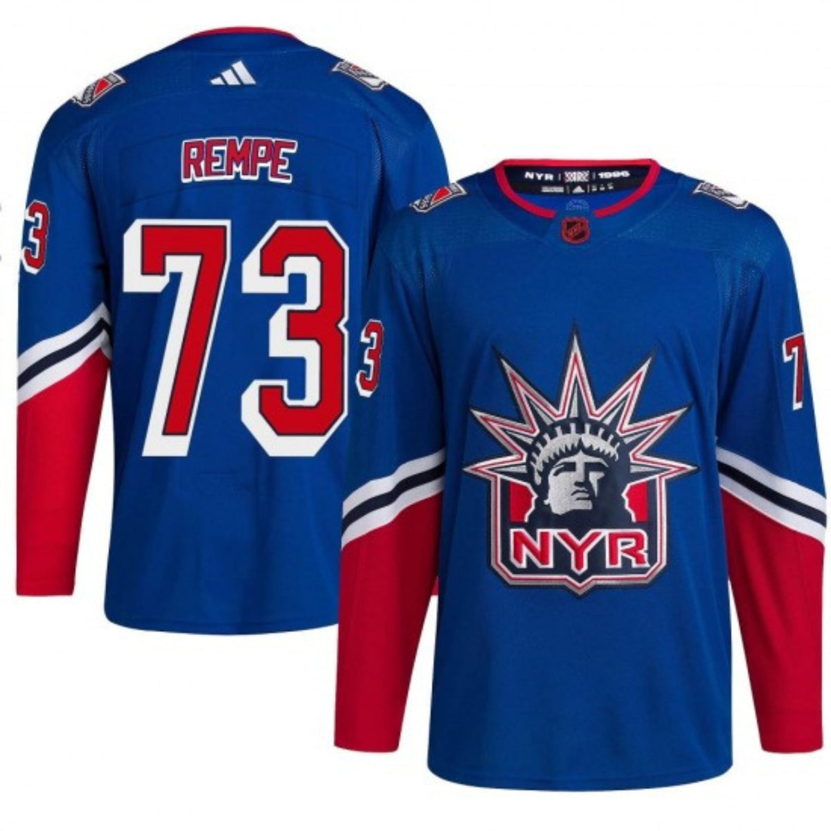 Matt Rempe New York Rangers 73 Jersey product image 2, provided for visual reference and product detail review