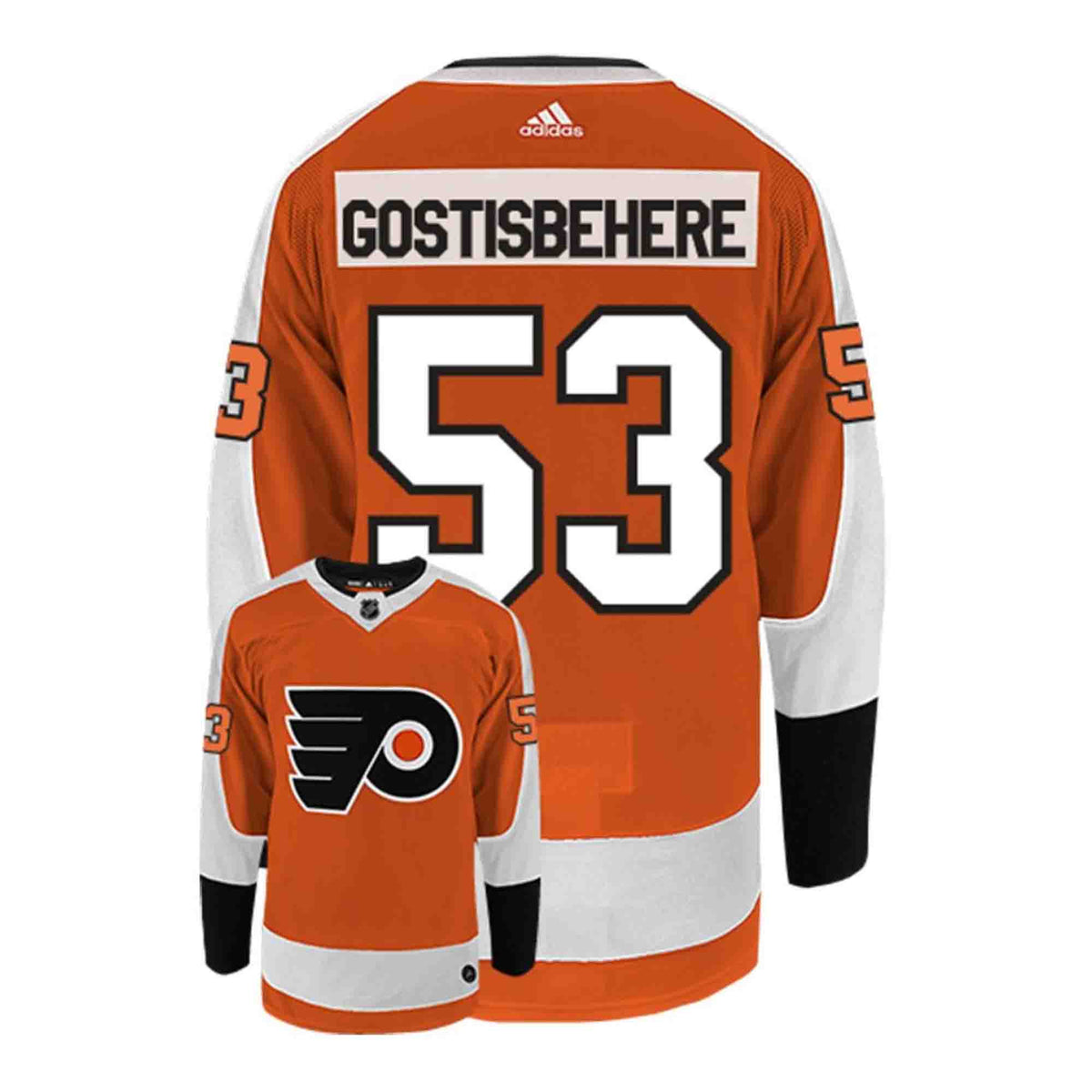 Shayne Gostisbehere Philadelphia Flyers 53 Jersey product image 1, provided for visual reference and product detail review