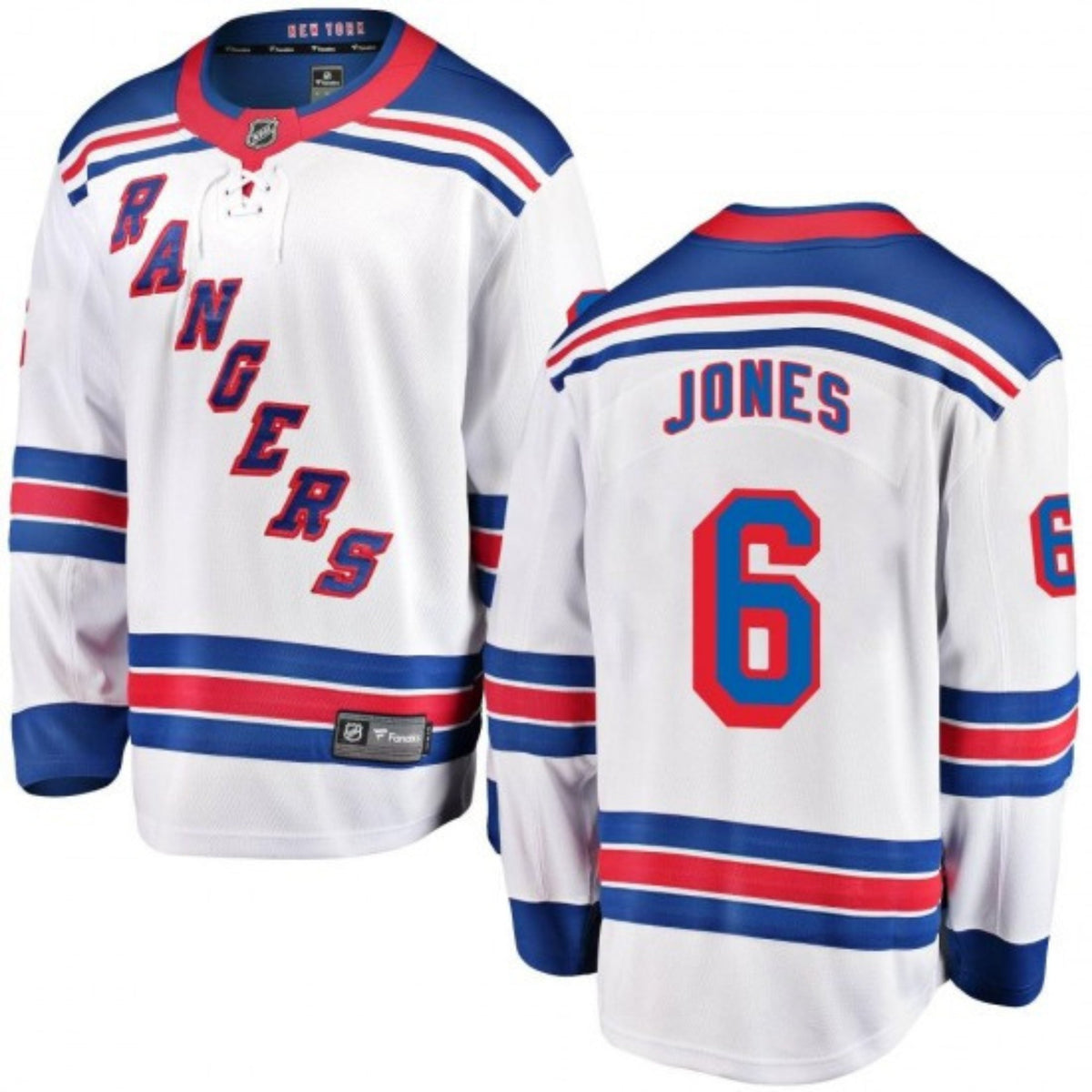 Zac Jones New York Rangers 6 Jersey product image 3, provided for visual reference and product detail review