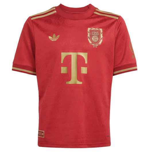 Adidas Bayern Munich 125th Anniversary Youth Jersey product image 1, provided for visual reference and product detail review