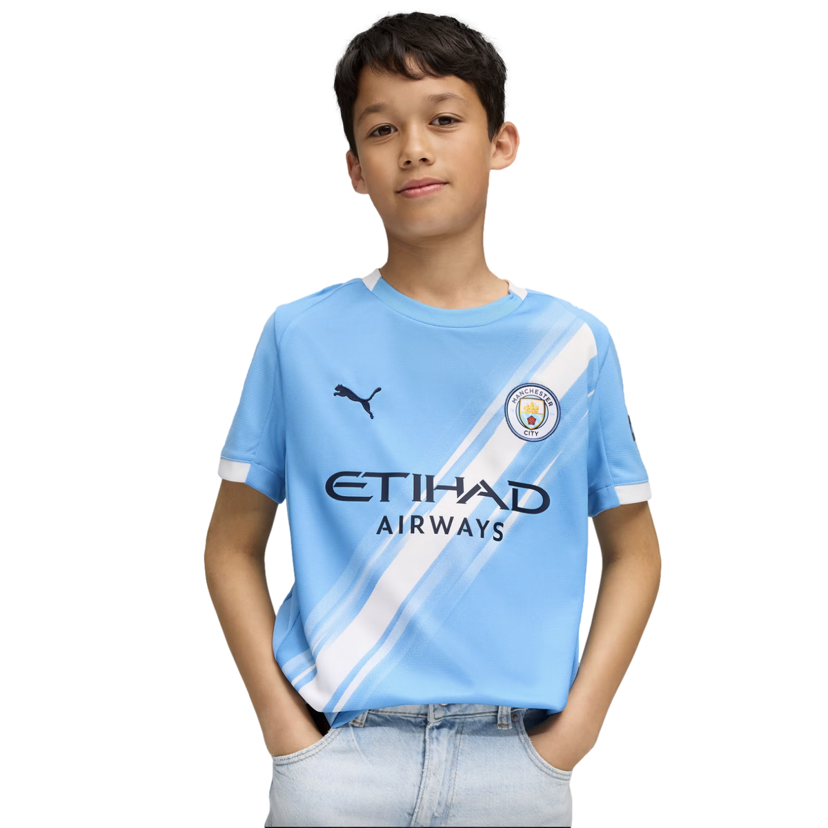 Puma Manchester City 25/26 Youth Home Jersey product image 3, provided for visual reference and product detail review