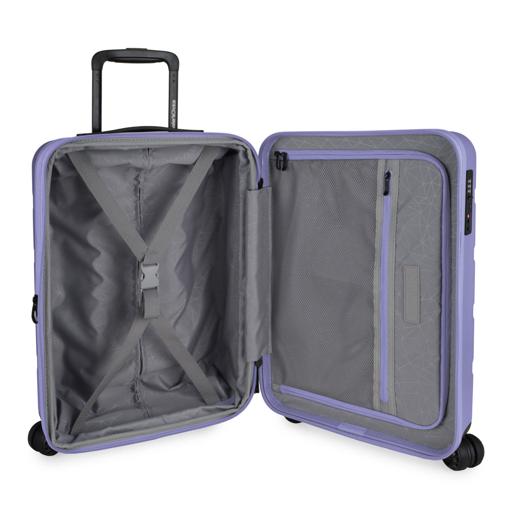 TRAVELER’S CHOICE TC09247 21" Cyclone Wheels Hard Case Spinner Luggage - Expandable, Anti-Theft Zipper, TSA Lock – Purple
