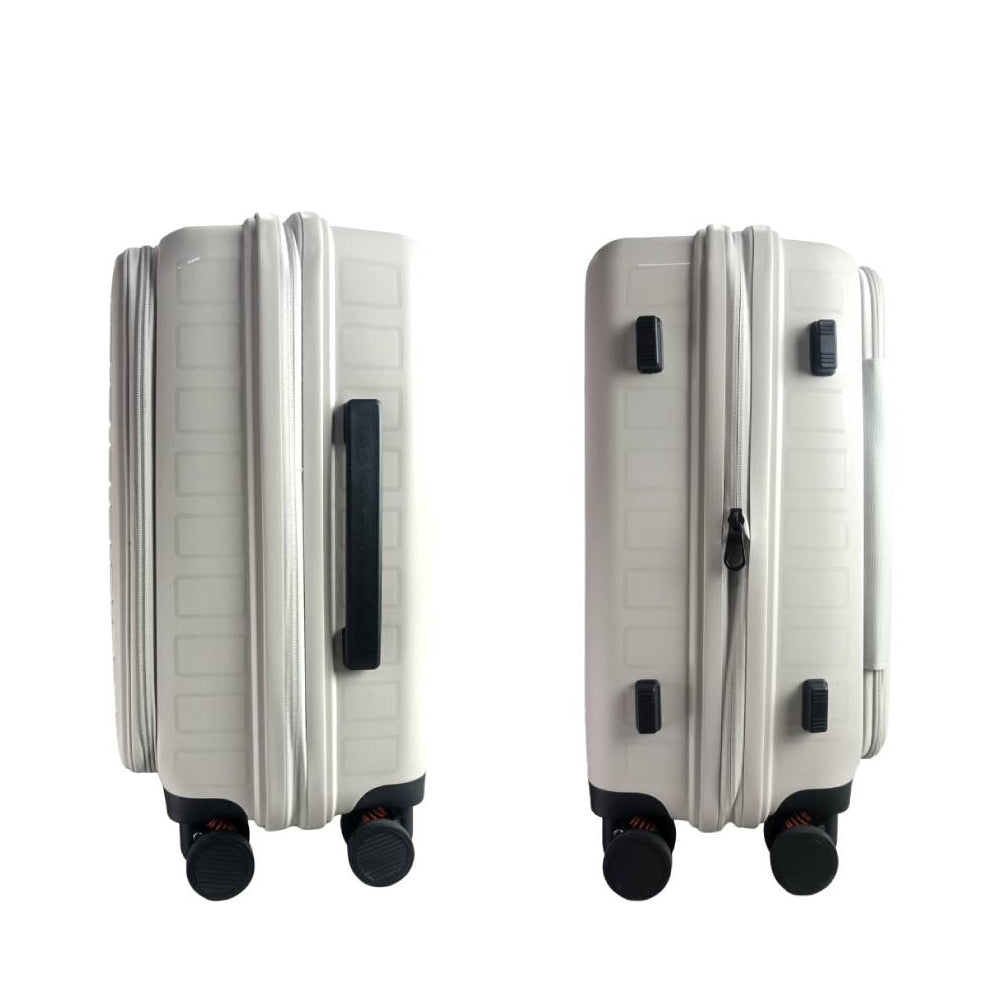 TRAVEL TIME TT-8037 24" Front Opening Hard Case Spinner Luggage - Expandable, Anti-theft Zipper, TSA Lock - Navy