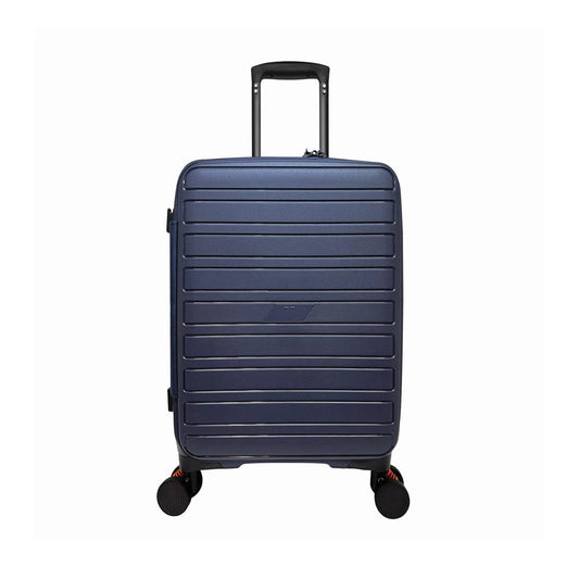 TRAVEL TIME TT-8037 24" Front Opening Hard Case Spinner Luggage - Expandable, Anti-theft Zipper, TSA Lock - Navy