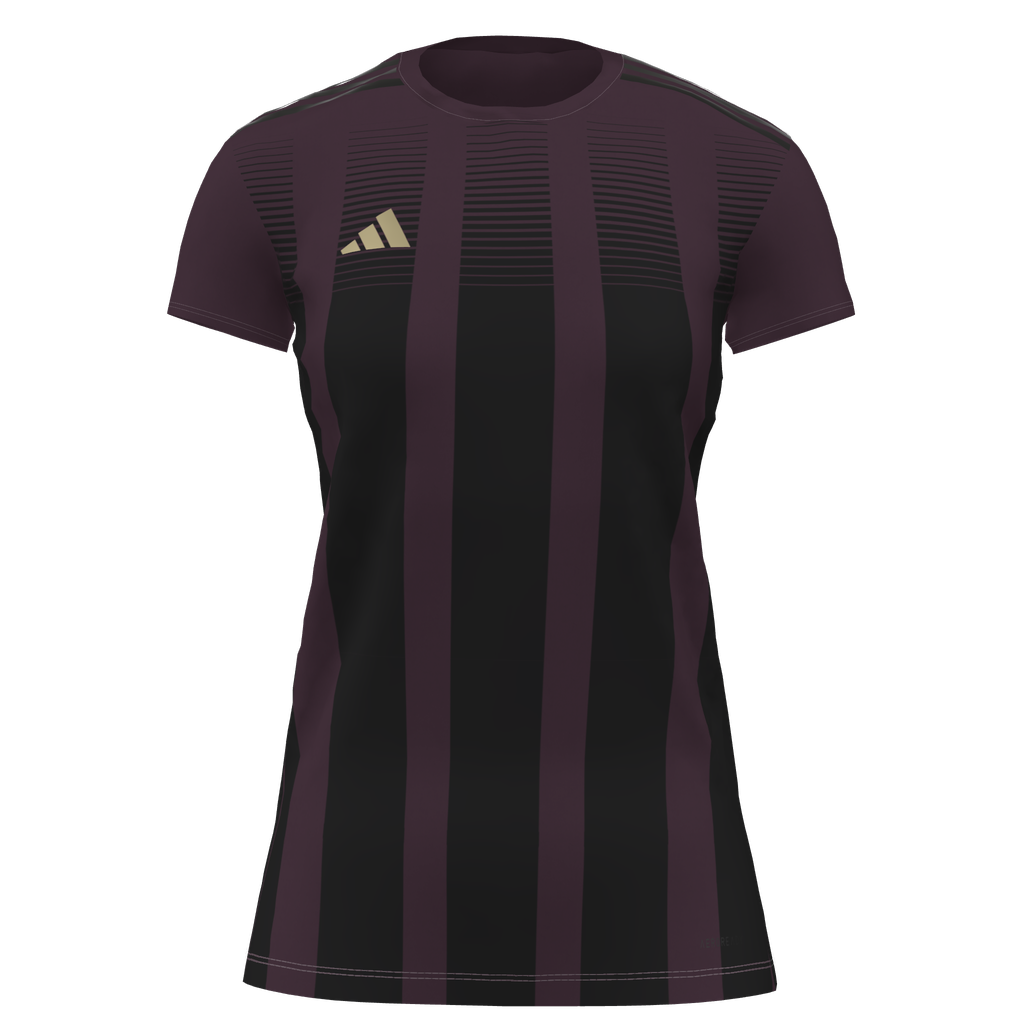 adidas Womens Custom Graphic 25 Jersey Liv Fusion - Maroon product image 1, provided for visual reference and product detail