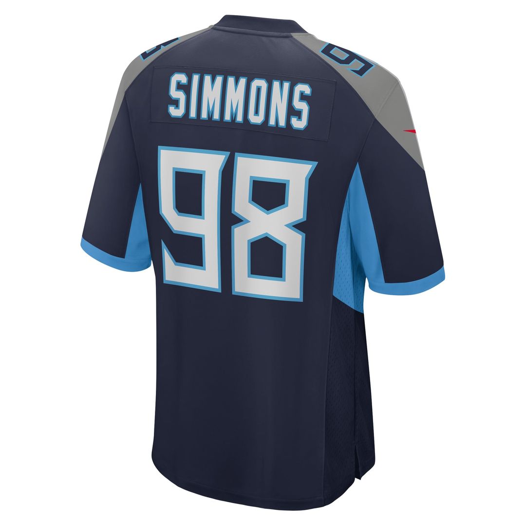 Men's Tennessee Titans Jeffery Simmons Nike Navy Game Jersey product image 3