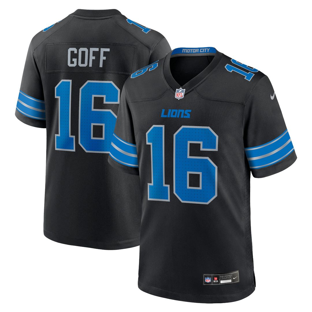 Men's Detroit Lions Jared Goff Nike Black 2nd Alternate product image 7
