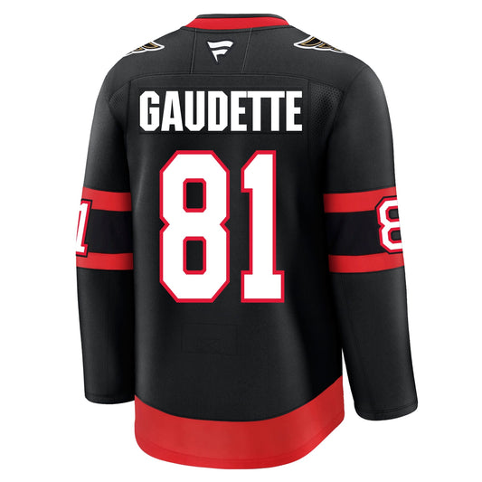 Adam Gaudette Ottawa Senators Fanatics Premium Home Jersey product image 1, provided for visual reference and product detail