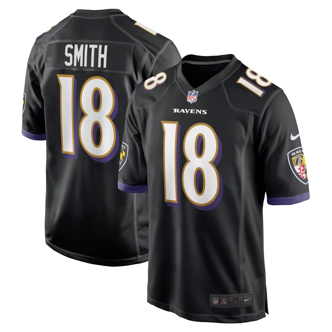 Men's Baltimore Ravens Roquan Smith Nike Black Alternate product image 1