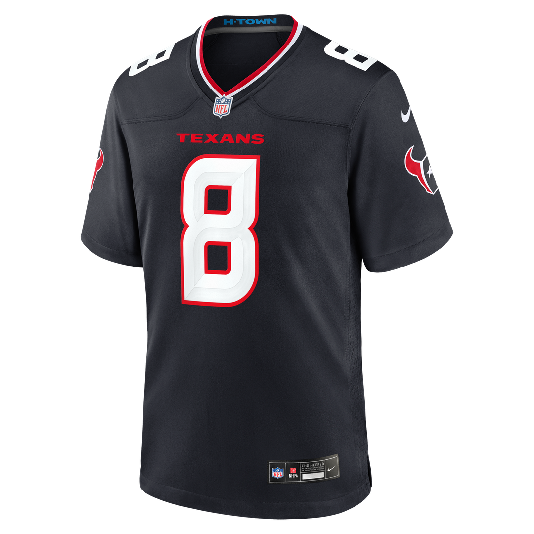 Men's Houston Texans Cade Stover Nike Navy Team Game Jersey product image 2