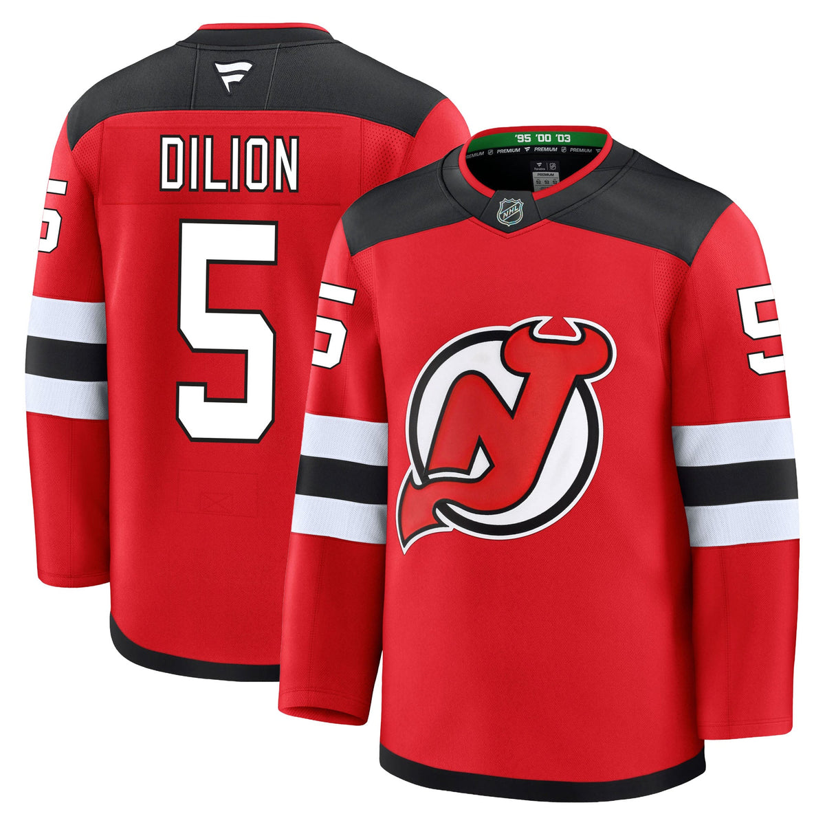Brenden Dillon New Jersey Devils Fanatics Premium Home Jersey product image 3, provided for visual reference and product