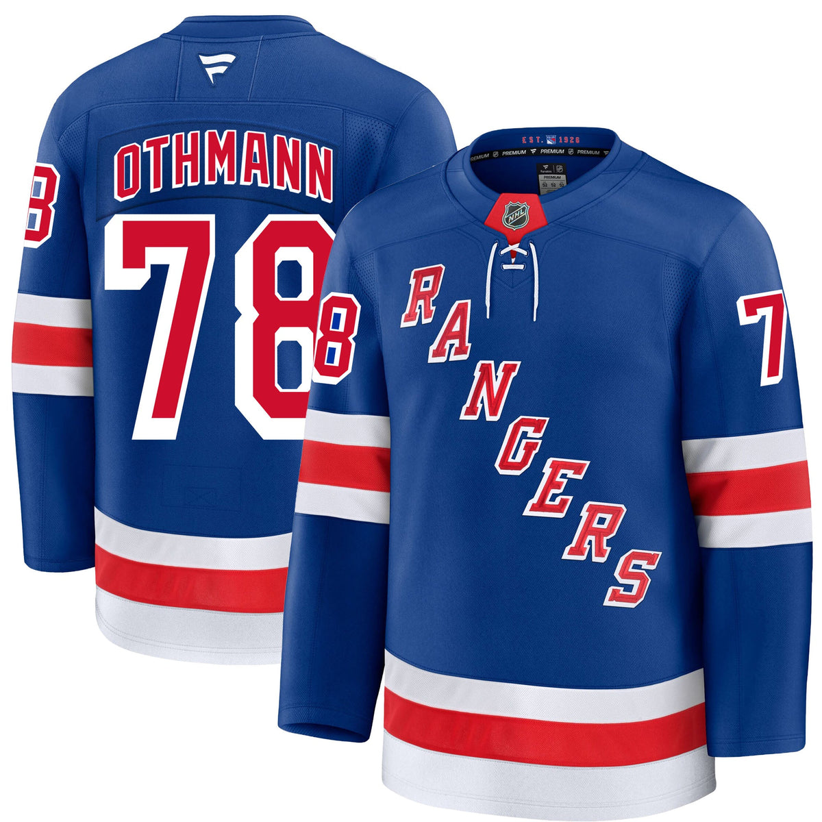 Brennan Othmann New York Rangers Fanatics Premium Home Jersey product image 3, provided for visual reference and product