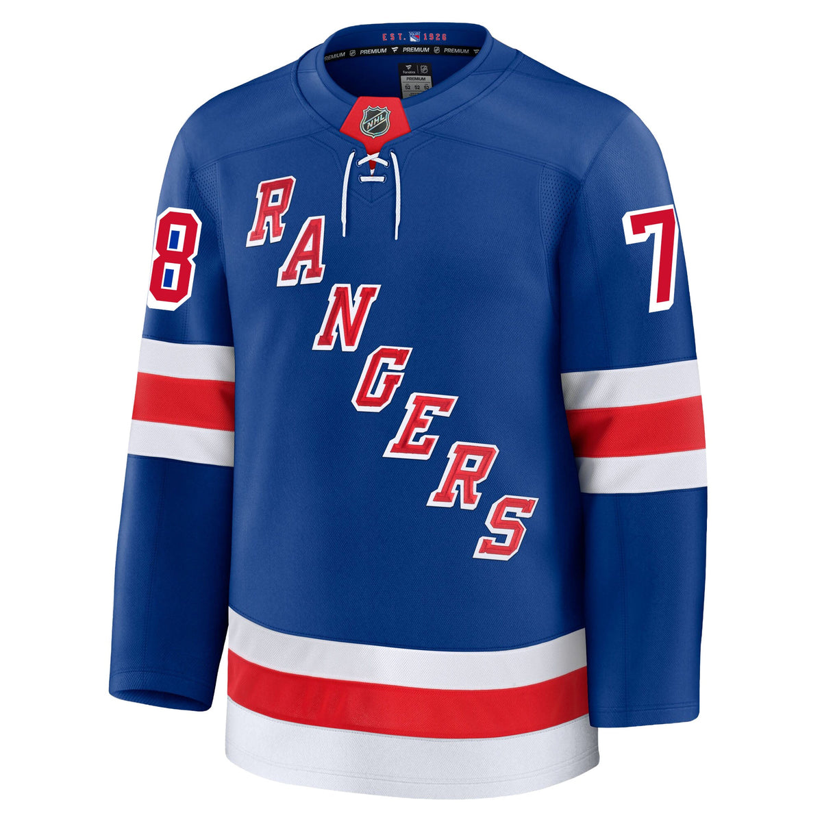 Brennan Othmann New York Rangers Fanatics Premium Home Jersey product image 2, provided for visual reference and product