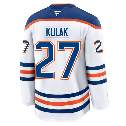 Brett Kulak Edmonton Oilers Fanatics Premium Away Jersey product image 1, provided for visual reference and product detail