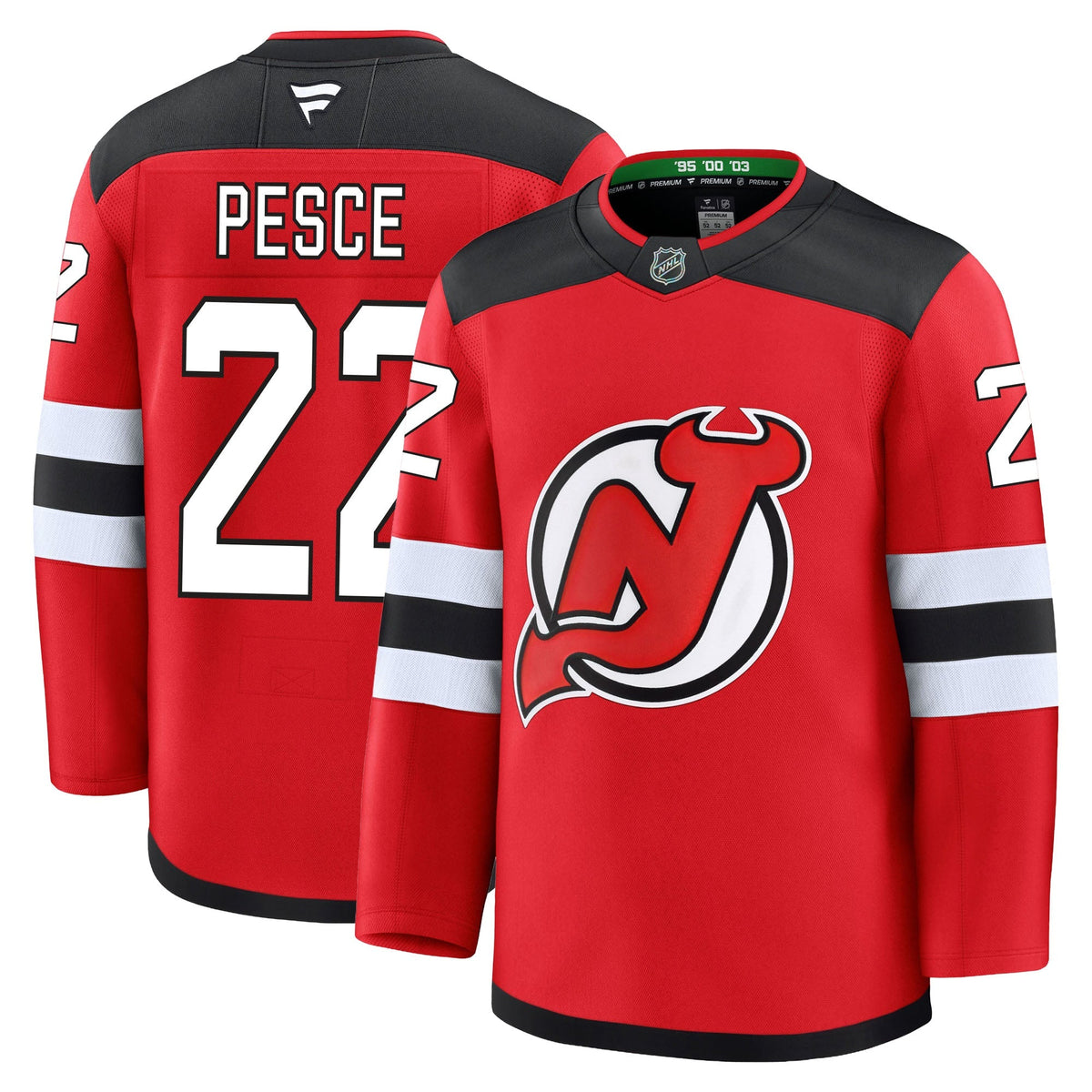 Brett Pesce New Jersey Devils Fanatics Premium Home Jersey product image 3, provided for visual reference and product detail
